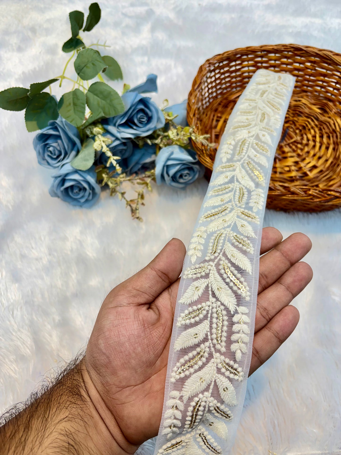 Premium Designer Dayable Lace – 9 Meter Decorative cutwork design lace