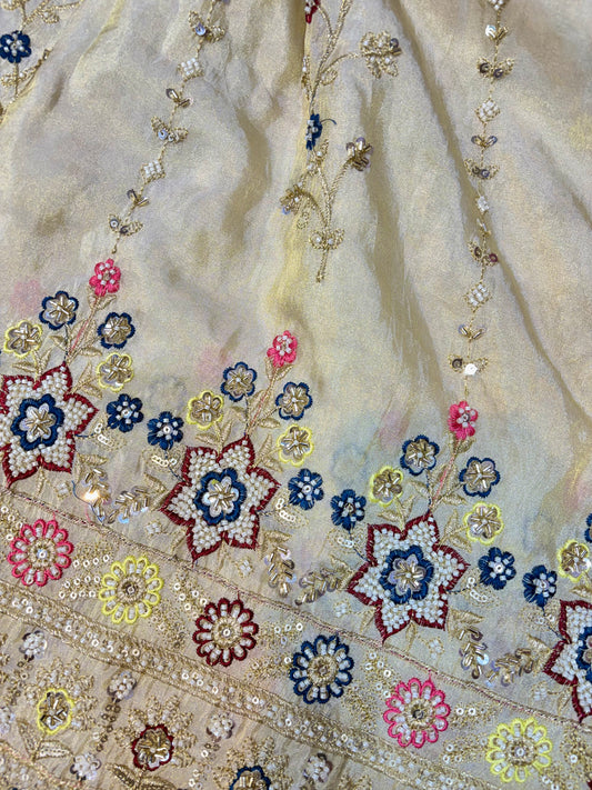 Premium Celestia Viscose Tissue Handwork Fabric 54inch width ( Dyble ) ✅