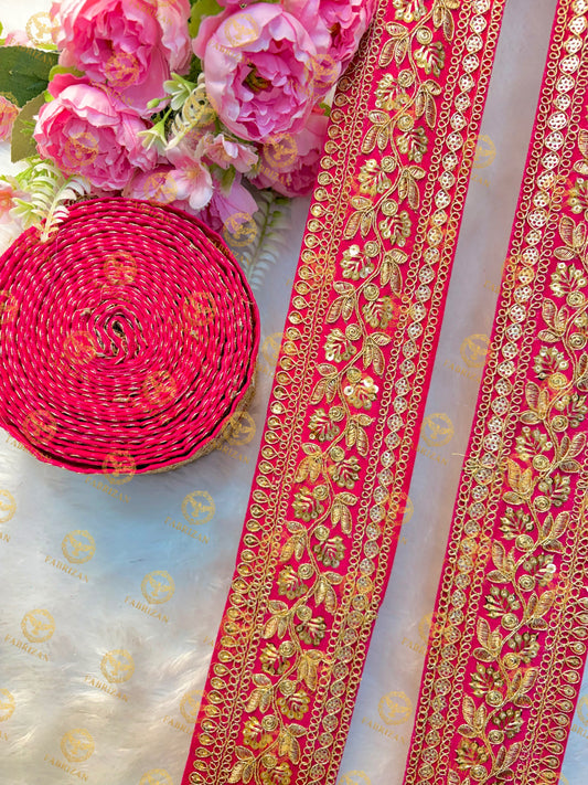 Premium Maharani Gold Zari Embroidered Lace 3inch (pack of 9 meter ) Saree border, lehenga, blouse, dupatta, gowns