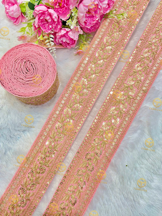Premium Maharani Gold Zari Embroidered Lace 3inch (pack of 9 meter ) Saree border, lehenga, blouse, dupatta, gowns