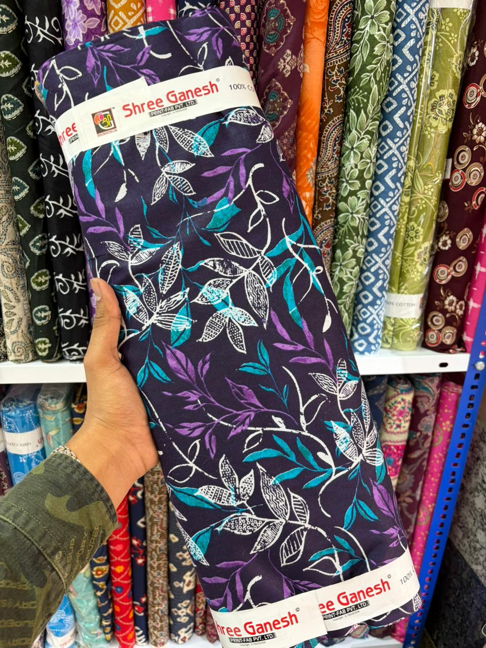 Pure 100% Cambric Cotton Printed Fabric – Soft & Elegant Ethnic Floral Design 44width Vol 2