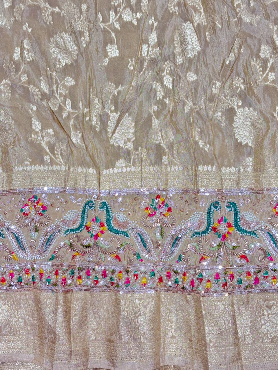 ✨ Premium Pure Viscose Tissue Fabric – Bridal maggam work width 44