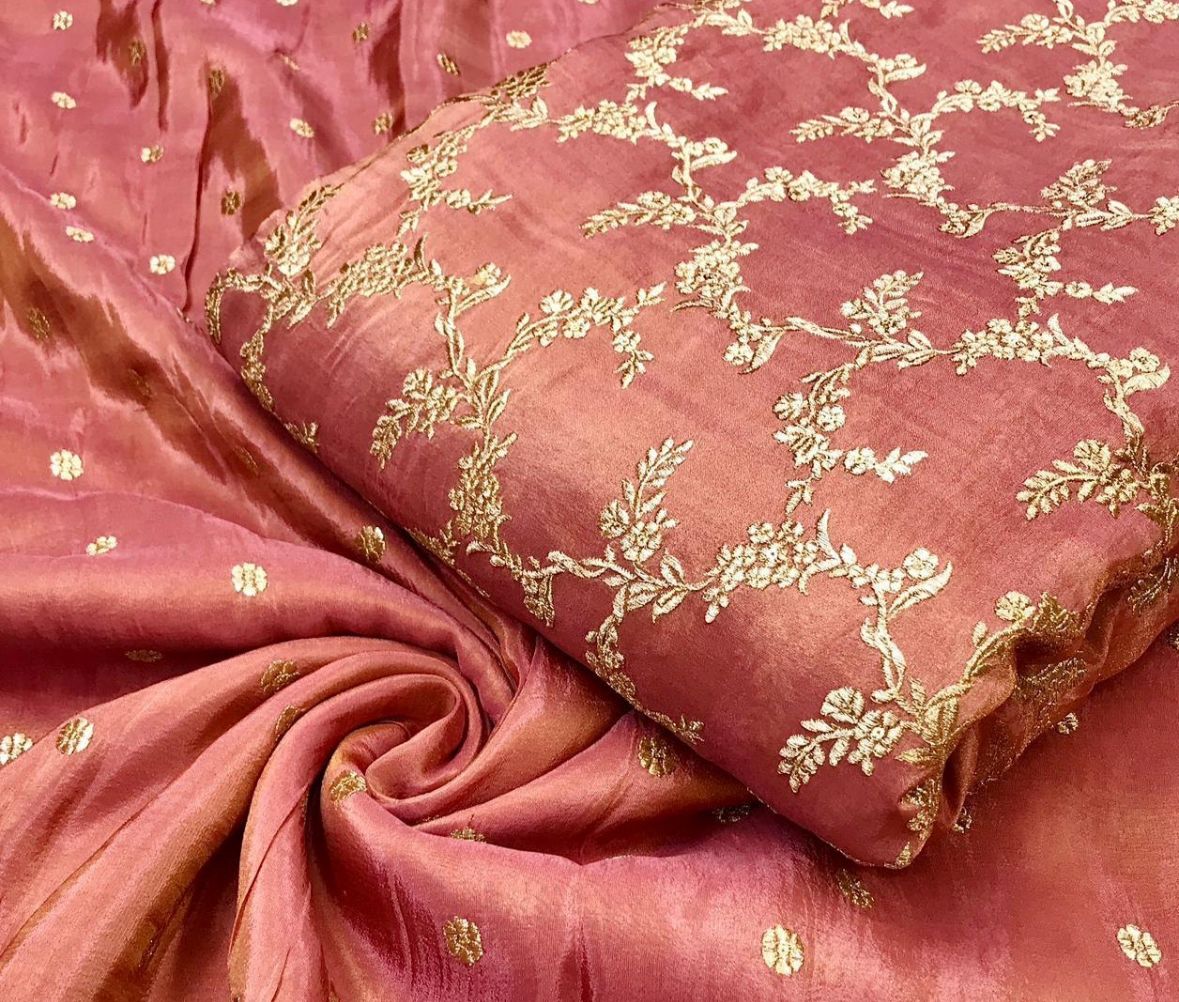 tissue Banarasi allover fabric
