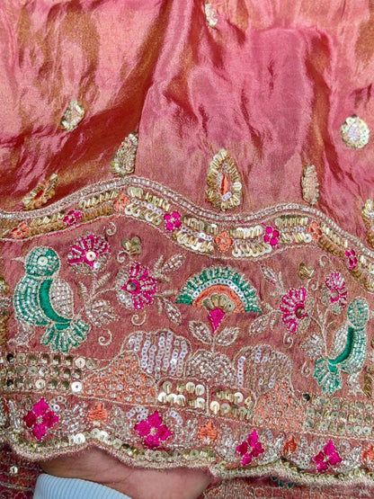 Premium Pure Viscose Tissue Fabric – maggam work  WIDTH 44