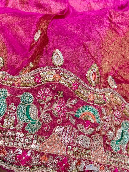 Premium Pure Viscose Tissue Fabric – maggam work  WIDTH 44