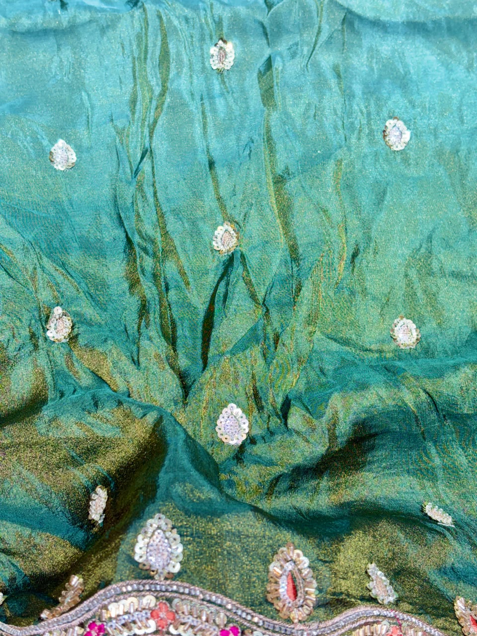 Premium Pure Viscose Tissue Fabric – maggam work  WIDTH 44