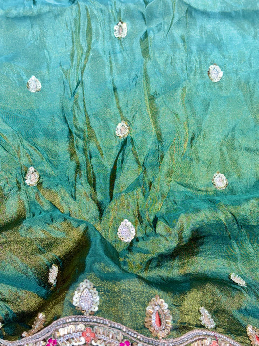 Premium Pure Viscose Tissue Fabric – maggam work  WIDTH 44