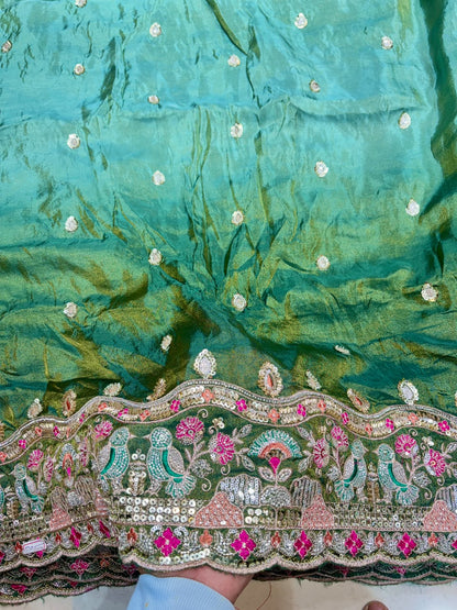 Premium Pure Viscose Tissue Fabric – maggam work  WIDTH 44