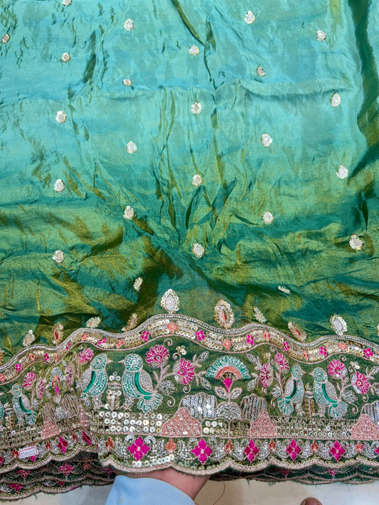 Premium Pure Viscose Tissue Fabric – maggam work  WIDTH 44