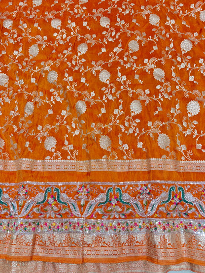 ✨ Premium Pure Viscose Tissue Fabric – Bridal maggam work  width 44