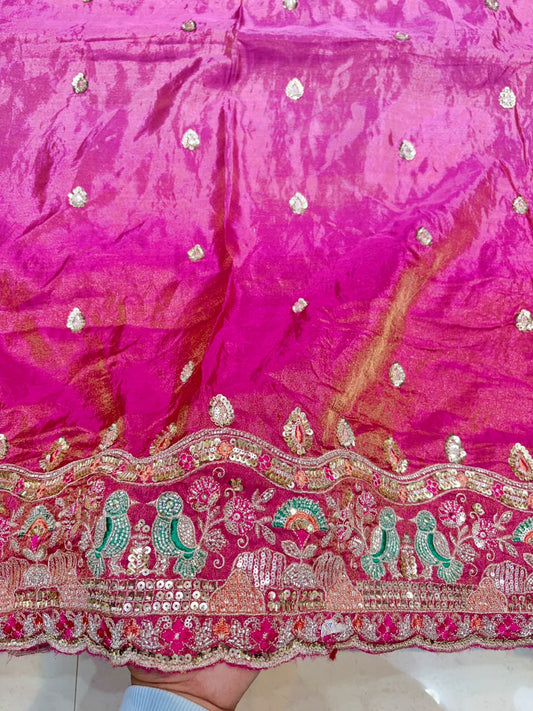 Premium Pure Viscose Tissue Fabric – maggam work  WIDTH 44