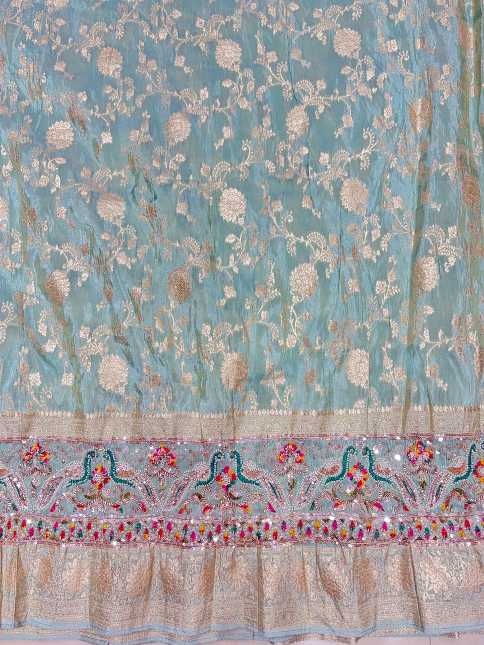 ✨ Premium Pure Viscose Tissue Fabric – Bridal maggam work  width 44