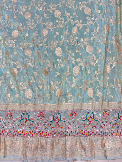 ✨ Premium Pure Viscose Tissue Fabric – Bridal maggam work  width 44