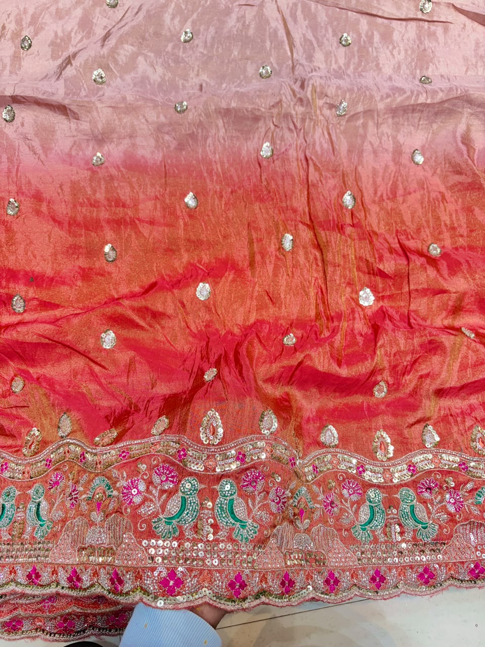 Premium Pure Viscose Tissue Fabric – maggam work  WIDTH 44
