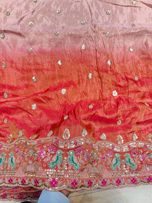 Premium Pure Viscose Tissue Fabric – maggam work  WIDTH 44