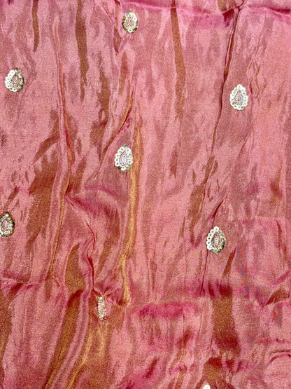 Premium Pure Viscose Tissue Fabric – maggam work  WIDTH 44