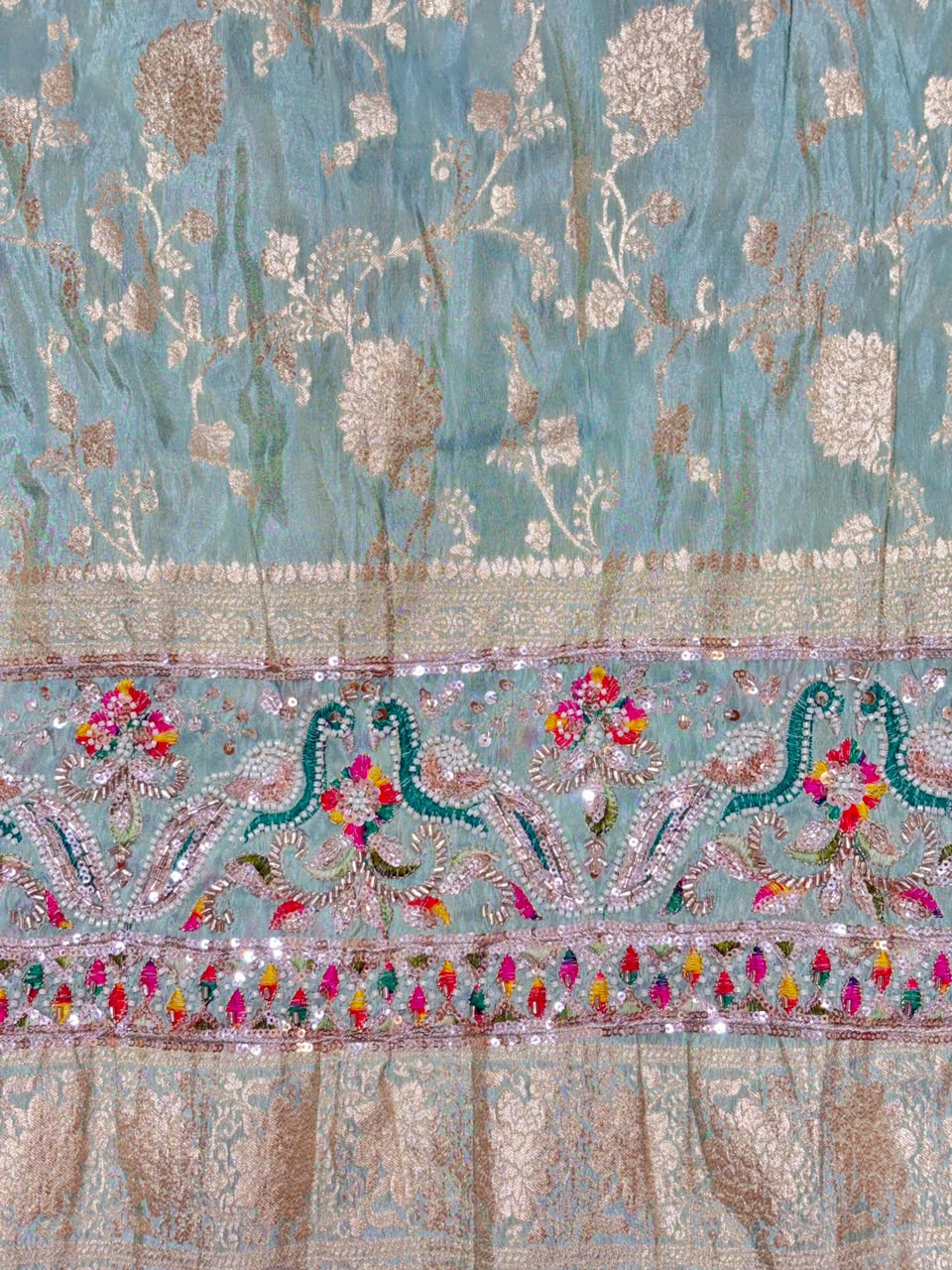 ✨ Premium Pure Viscose Tissue Fabric – Bridal maggam work  width 44