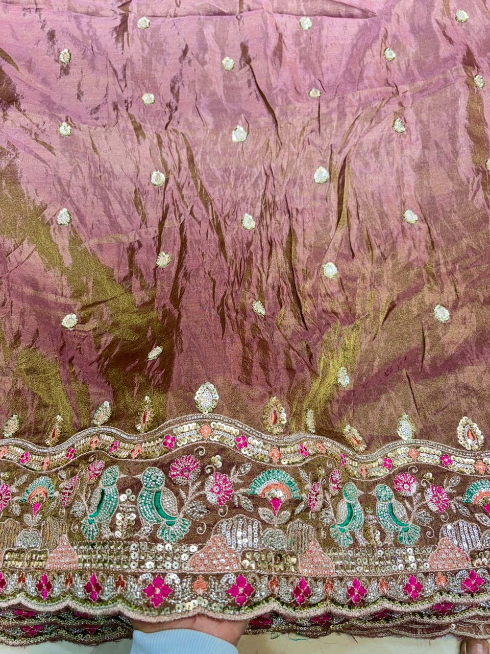 Premium Pure Viscose Tissue Fabric – maggam work  WIDTH 44