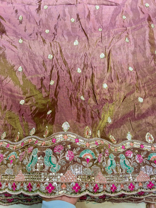 Premium Pure Viscose Tissue Fabric – maggam work  WIDTH 44
