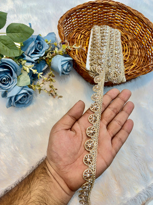 Handmade Designer Lace – 9 Meter Premium Decorative Lace (rose gold)