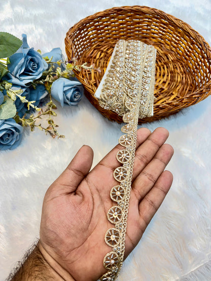 Handmade Designer Lace – 9 Meter Premium Decorative Lace (rose gold)