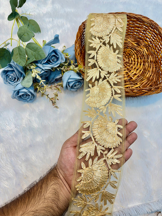 Premium Embroidered Designer Lace – 9 Meter Elegant Decorative Border