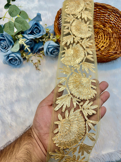 Premium Embroidered Designer Lace – 9 Meter Elegant Decorative Border