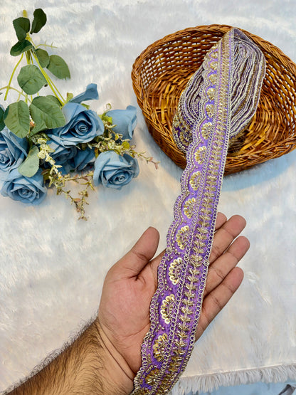 Premium handmade Designer Lace – 9 Meter Premium Decorative Lace (lavender)