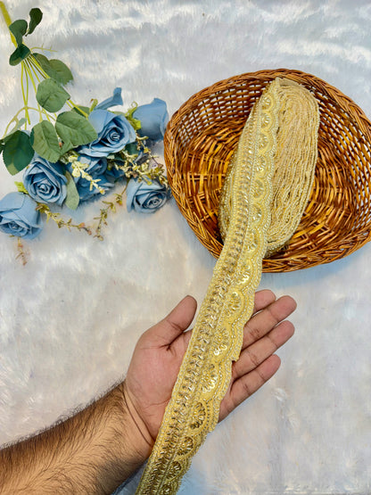 Premium handmade Designer Lace – 9 Meter Premium Decorative Lace (cream)