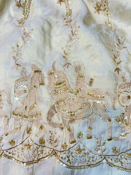 Premium Celestia Viscose Tissue Handwork Fabric 54inch width ( Dyble ) ✅