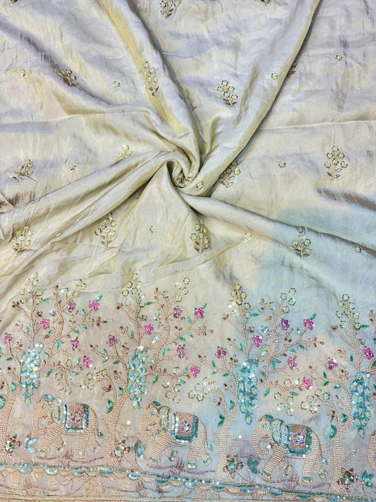 Premium Celestia Viscose Tissue Handwork Fabric 54inch width ( Dyble ) ✅