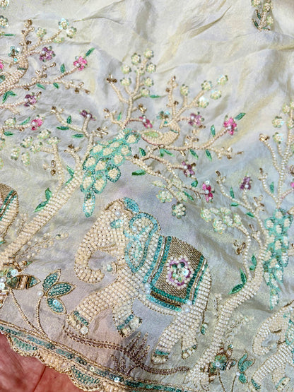 Premium Celestia Viscose Tissue Handwork Fabric 54inch width ( Dyble ) ✅