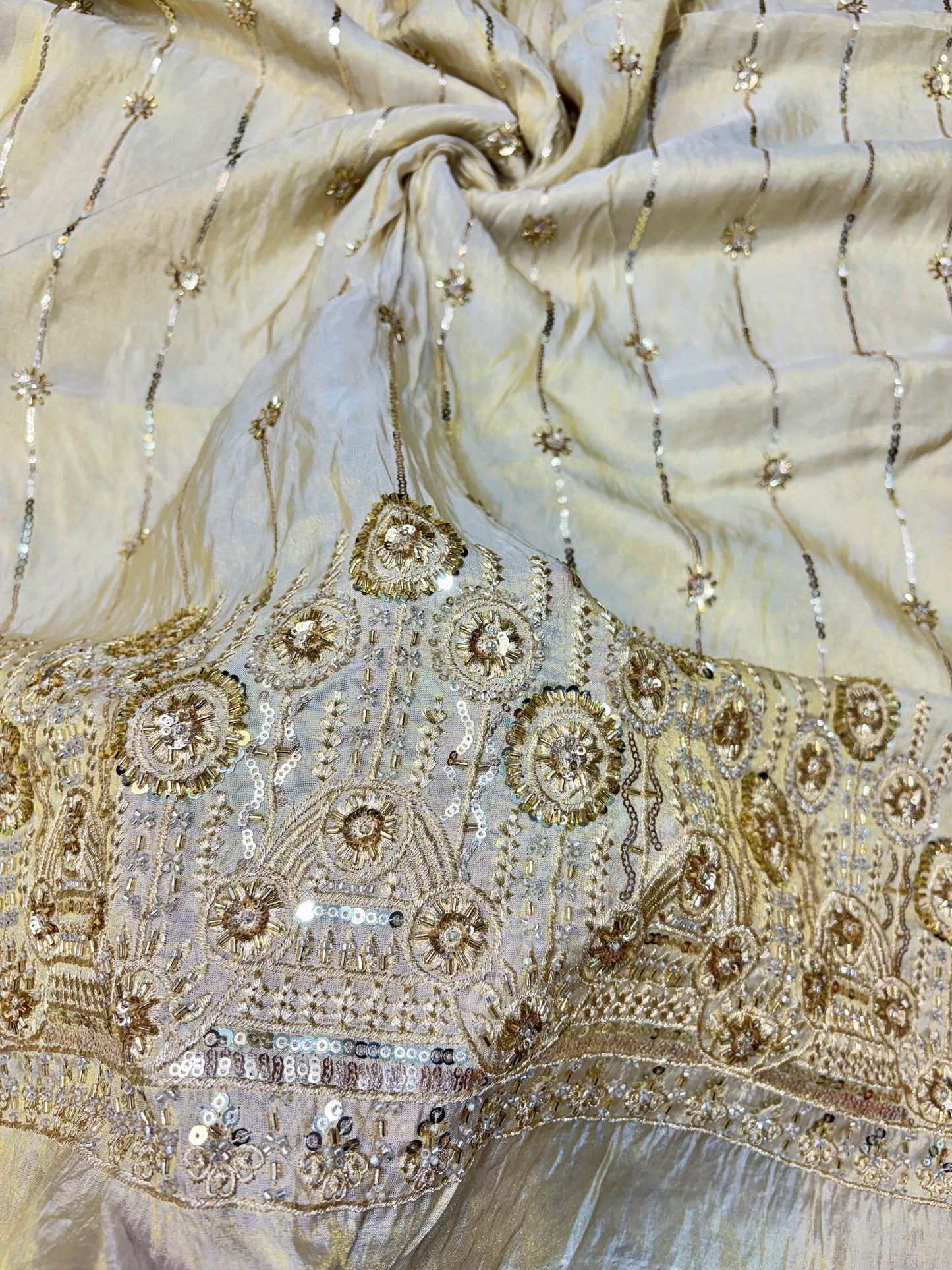 Premium Celestia Viscose Tissue Handwork Fabric 54inch width ( Dyble ) ✅