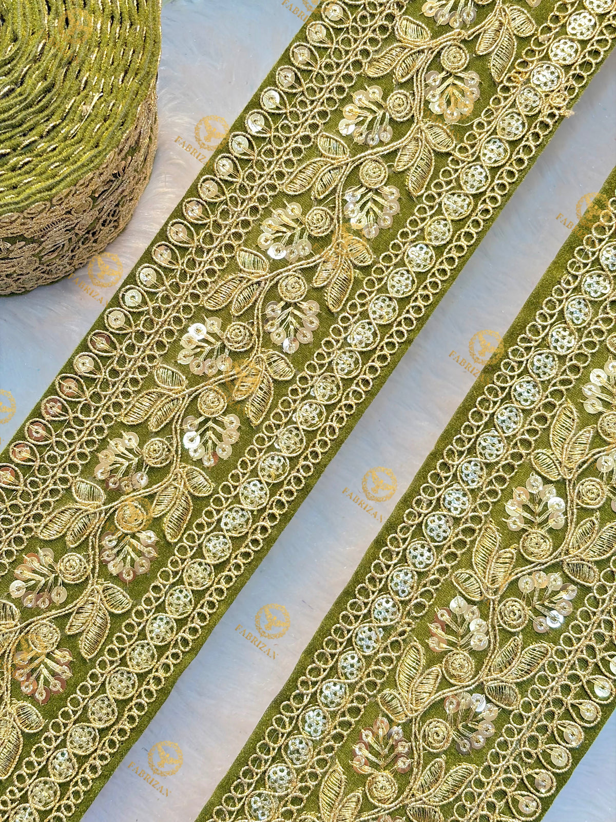 Premium Maharani Gold Zari Embroidered Lace 3inch (pack of 9 meter )  Saree border, lehenga, blouse, dupatta, gowns