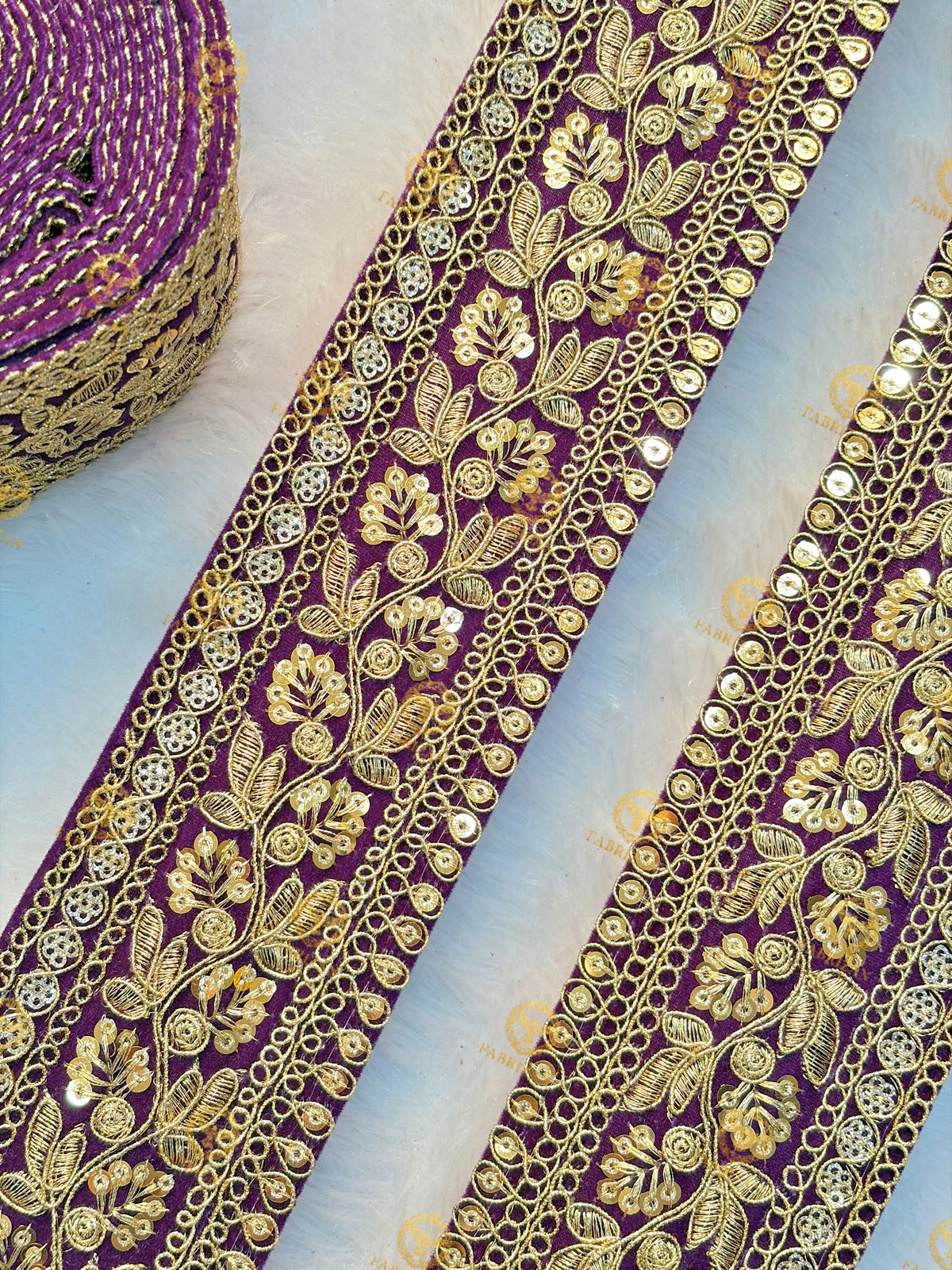 Premium Maharani Gold Zari Embroidered Lace 3inch (pack of 9 meter )  Saree border, lehenga, blouse, dupatta, gowns