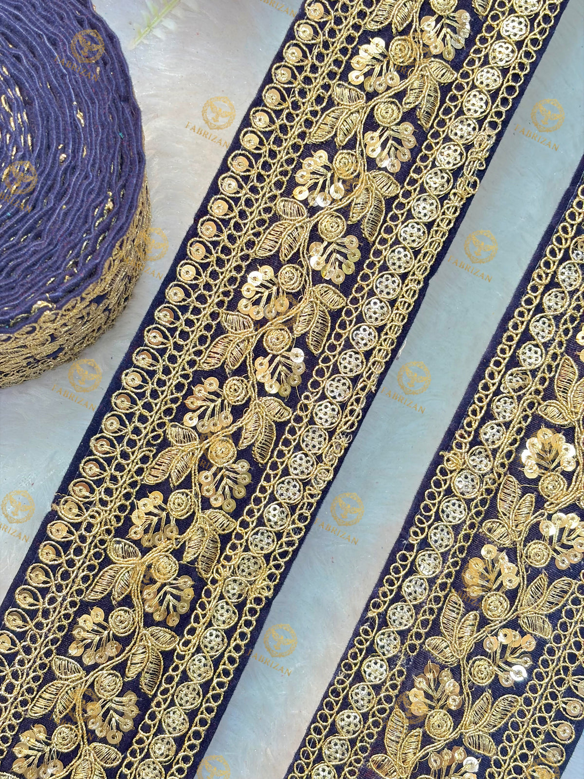 Premium Maharani Gold Zari Embroidered Lace 3inch (pack of 9 meter )  Saree border, lehenga, blouse, dupatta, gowns