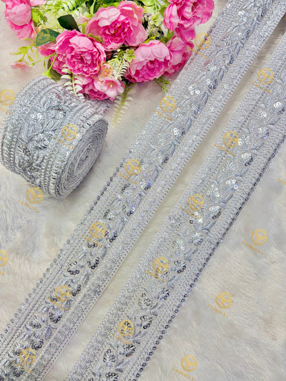 Premium Maharani Gold Zari Embroidered Lace 3inch (pack of 9 meter )  Saree border, lehenga, blouse, dupatta, gowns