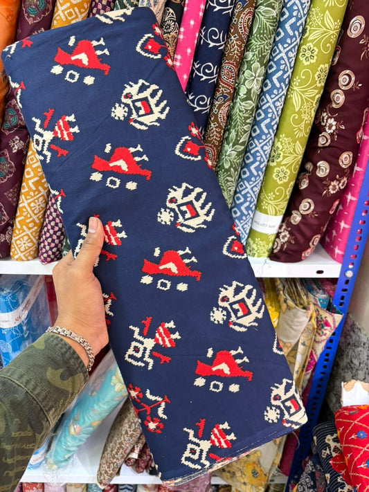 Pure 100% Cambric Cotton Printed Fabric – Soft & Elegant Ethnic Floral Design 44width Vol 2