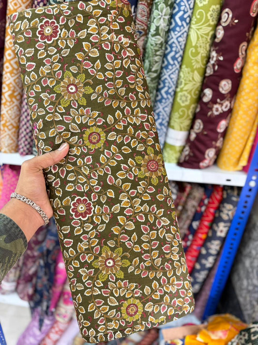 Pure 100% Cambric Cotton Printed Fabric – Soft & Elegant Ethnic Floral Design 44width Vol 2