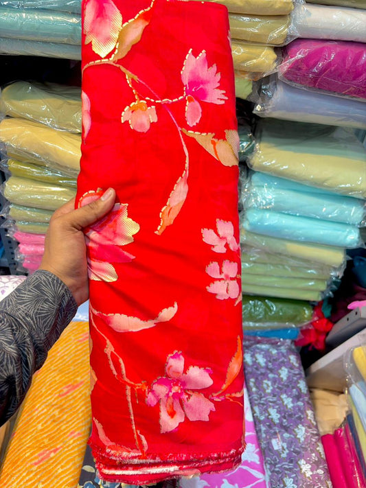 Premium Cambric Cotton Floral Print Fabric – Elegance (44” Width)