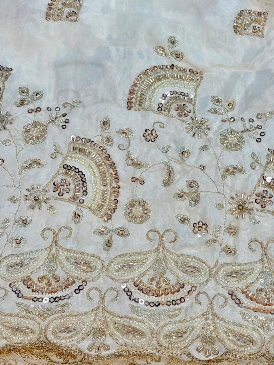 Natural crepe  Luxe Handwork Crêpe width 44 bridal wear ✅Dyble