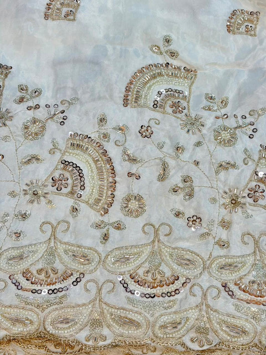 Natural crepe  Luxe Handwork Crêpe width 44 bridal wear ✅Dyble