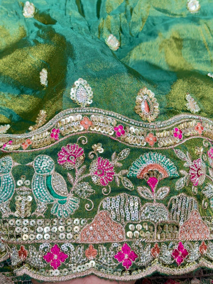 Premium Pure Viscose Tissue Fabric – maggam work  WIDTH 44