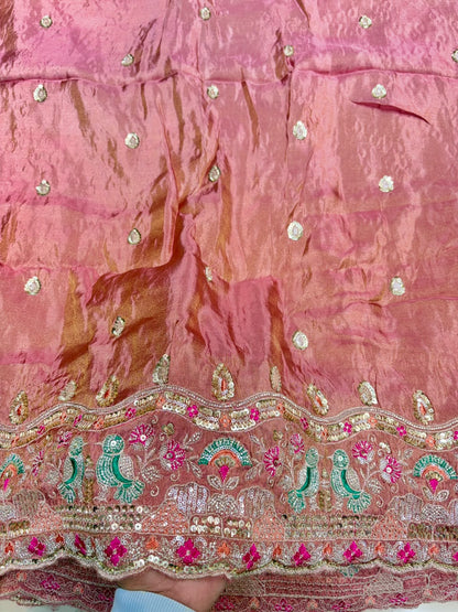 Premium Pure Viscose Tissue Fabric – maggam work  WIDTH 44