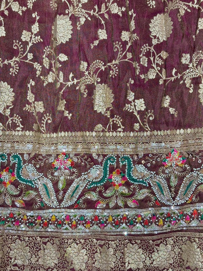 ✨ Premium Pure Viscose Tissue Fabric – Bridal maggam work  width 44