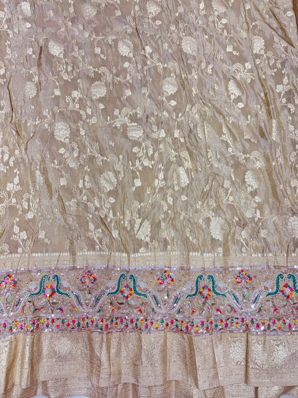 ✨ Premium Pure Viscose Tissue Fabric – Bridal maggam work  width 44